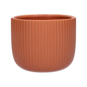 Vaso cachepot cerâmica Haley cor terracota