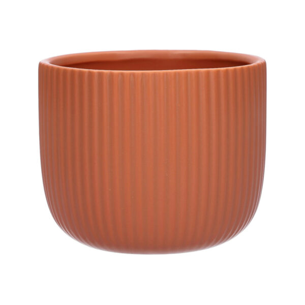 Vaso cachepot cerâmica Haley cor terracota